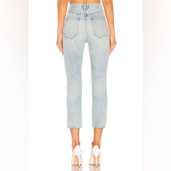 Agolde Riley High Rise Straight Crop Jeans Distressed Size 27 - Picture 2 of 16